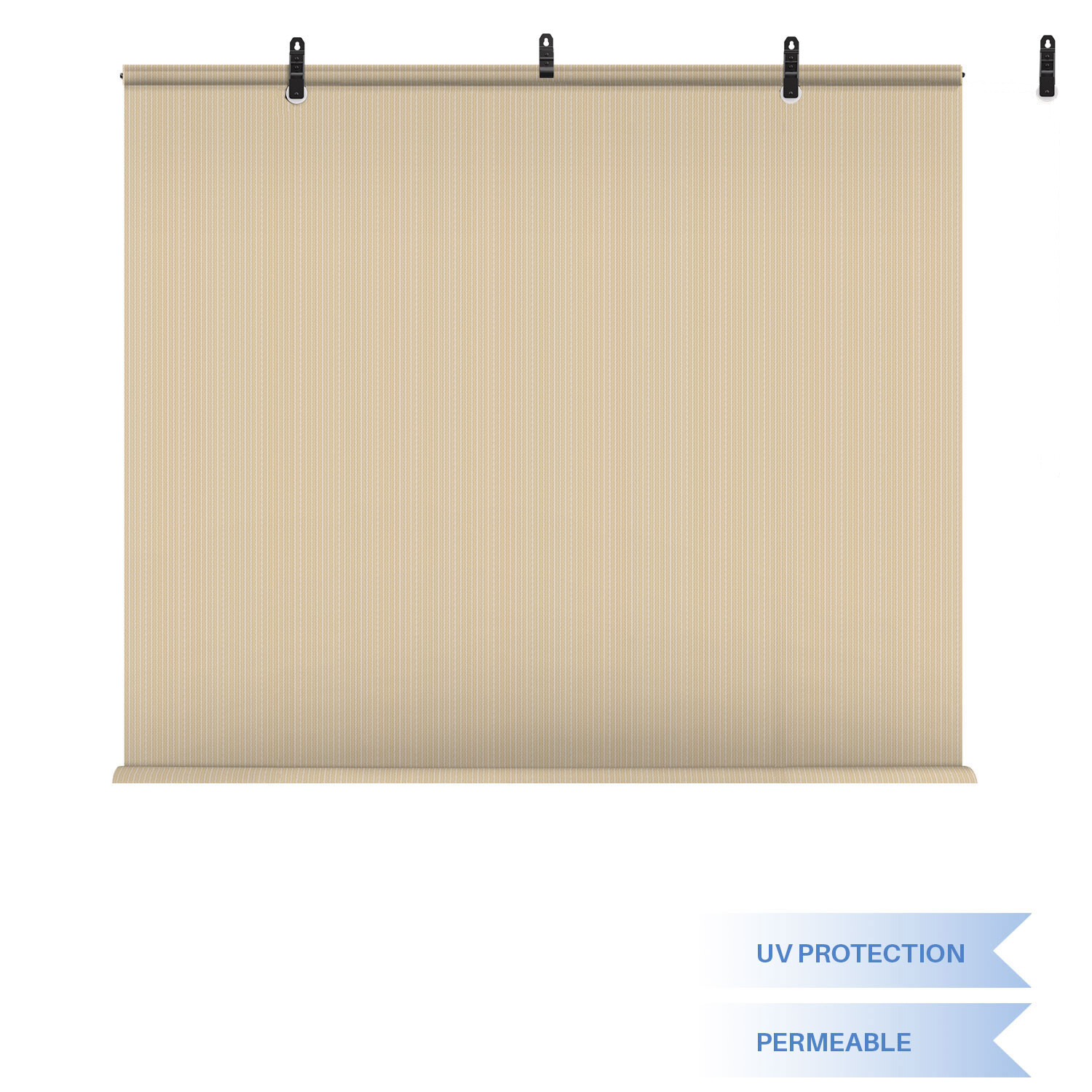 Beige 6ft Outdoor Roller Shade Roll Up Shade UV Block Deck Porch Pergola Balcony