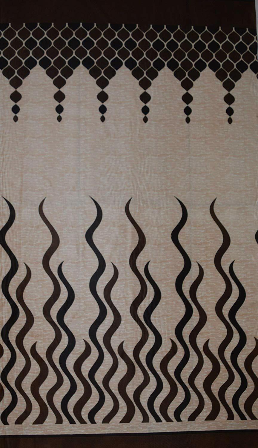 Polyester Door Curtain 2 Piece Eyelet 7ft 84 inch Brown
