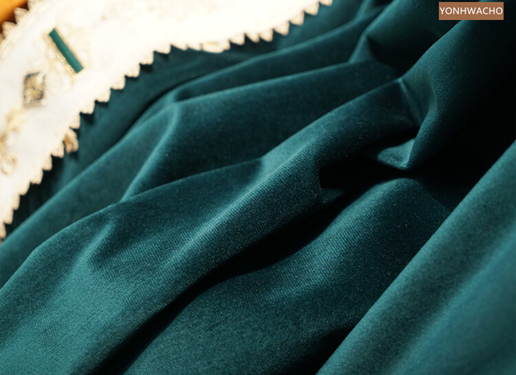 blue stitching orange high-grade thick velvet cloth blackout curtain tulle C617