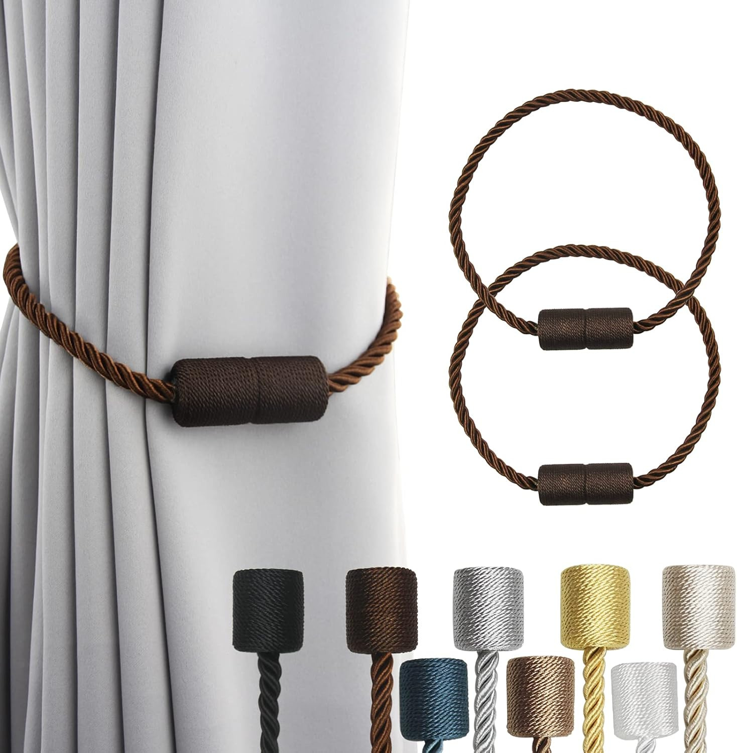 4 Pack Strong Magnetic Curtain Tiebacks Outdoor Elegant Decorative Tie Backs Mod