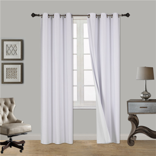 2 PANELS LINED HEAVY THICK BLACKOUT GROMMET WINDOW CURTAIN DRAPE TREATMENT
