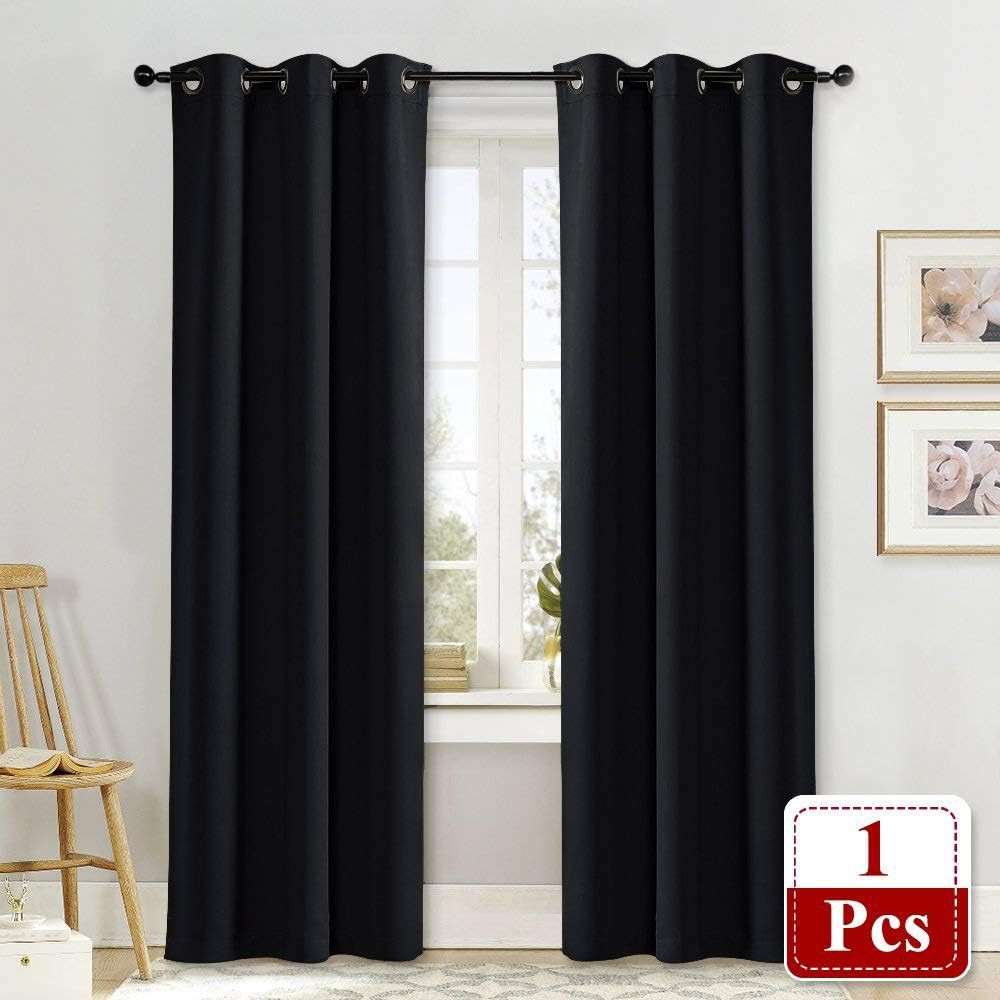 Soundproof Blackout Curtain Panel 42×84 Thermal Insulated Grommet Black