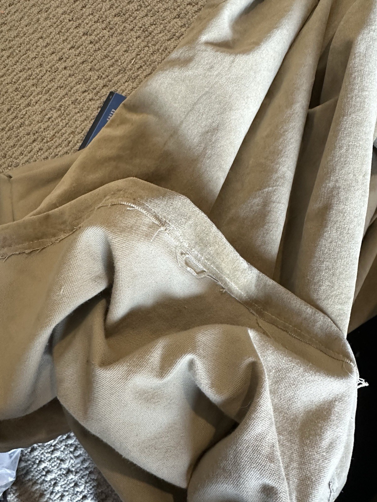 IKEA SANELA SMOOTH Tan/ Neutral VELVET (2) CURTAINS DRAPERY PANELS 54×96