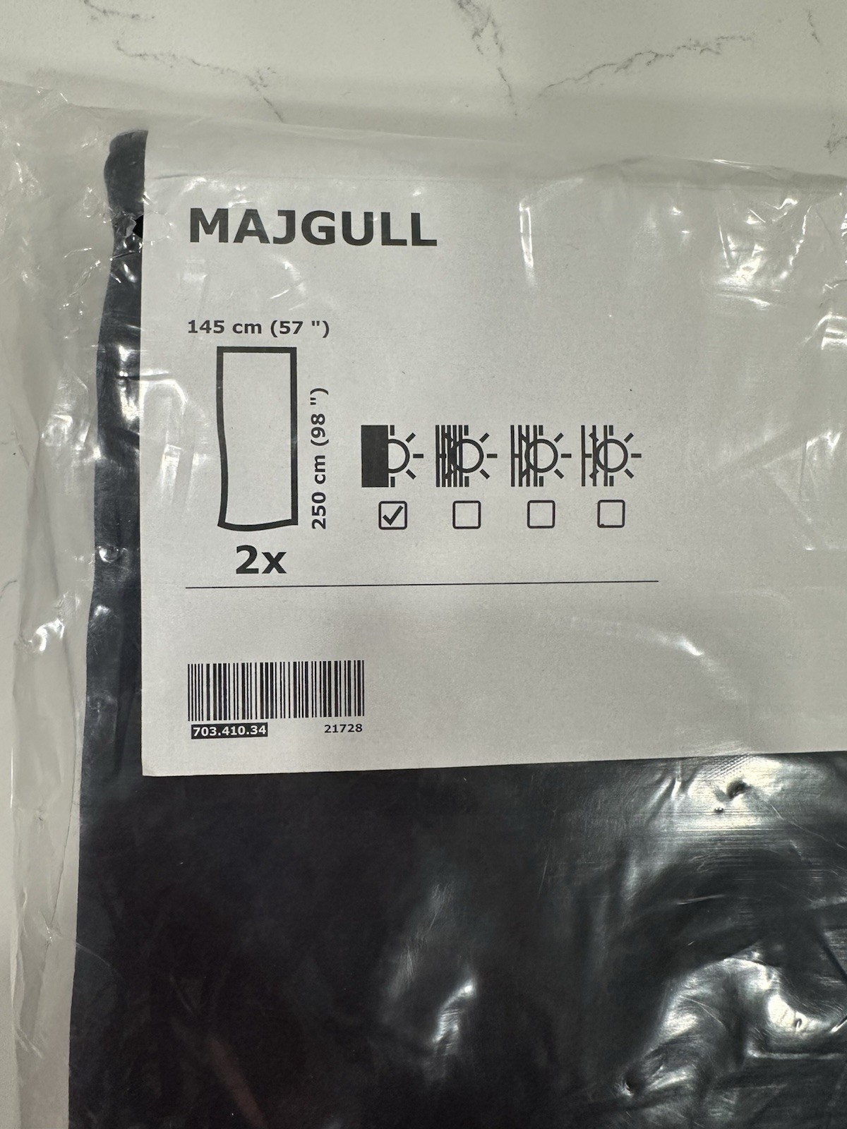 Ikea Majgull Black Out Curtains Panels 1 Pair 57×98″ New – Black