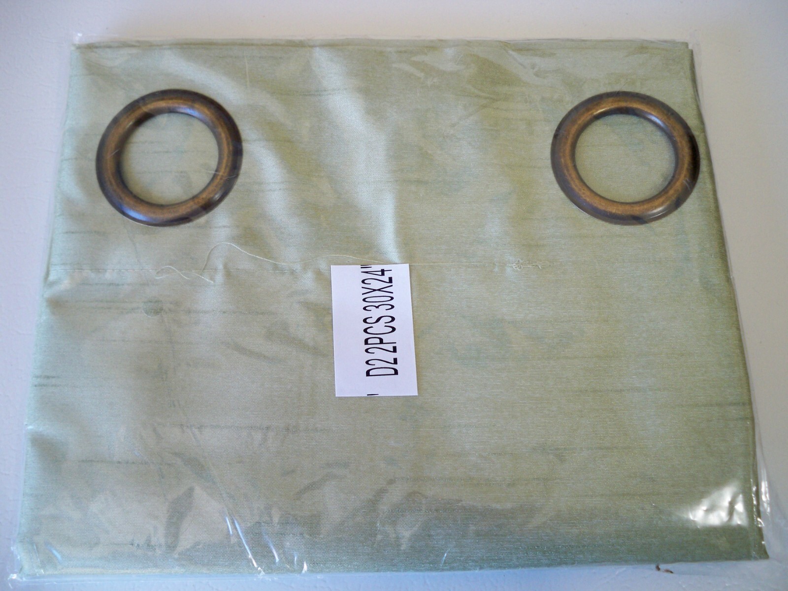 GorgeousHome SAGE GREEN 24″LONG 60″WIDE~BRONZE GROMMET~BLACKOUT CURTAIN SET