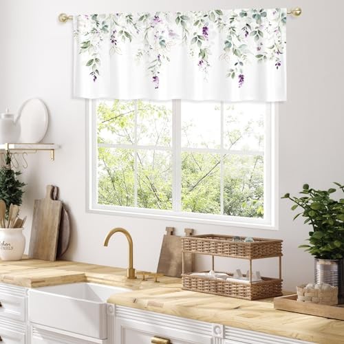 Sage Green Botanical Kitchen Curtains 52″W x 18″L (Pack of 1) A6 – Sage3