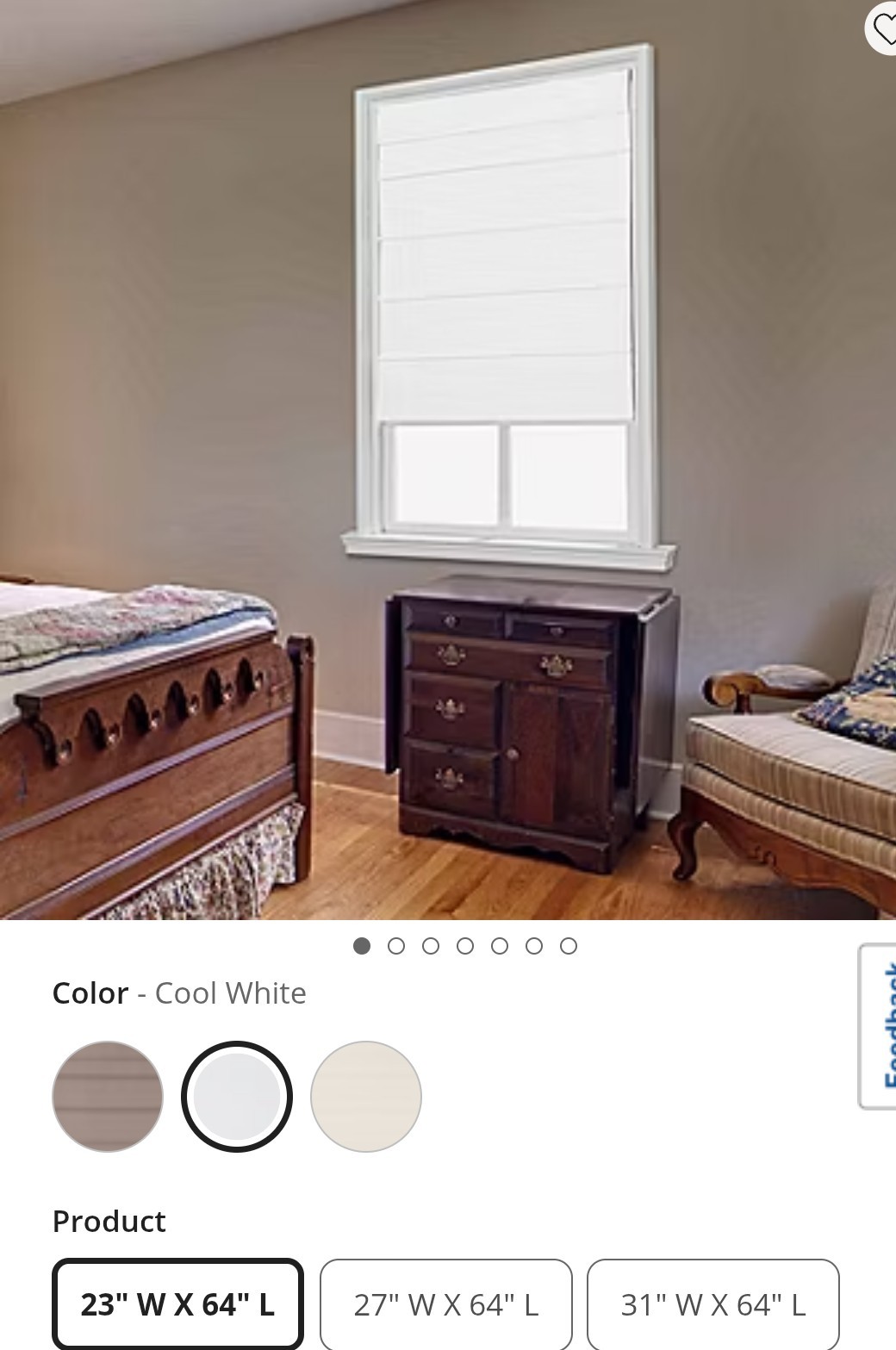 New In Box! JCPenney 100% Cotton Corded Roman Shade Cool White – 23″ x 64″