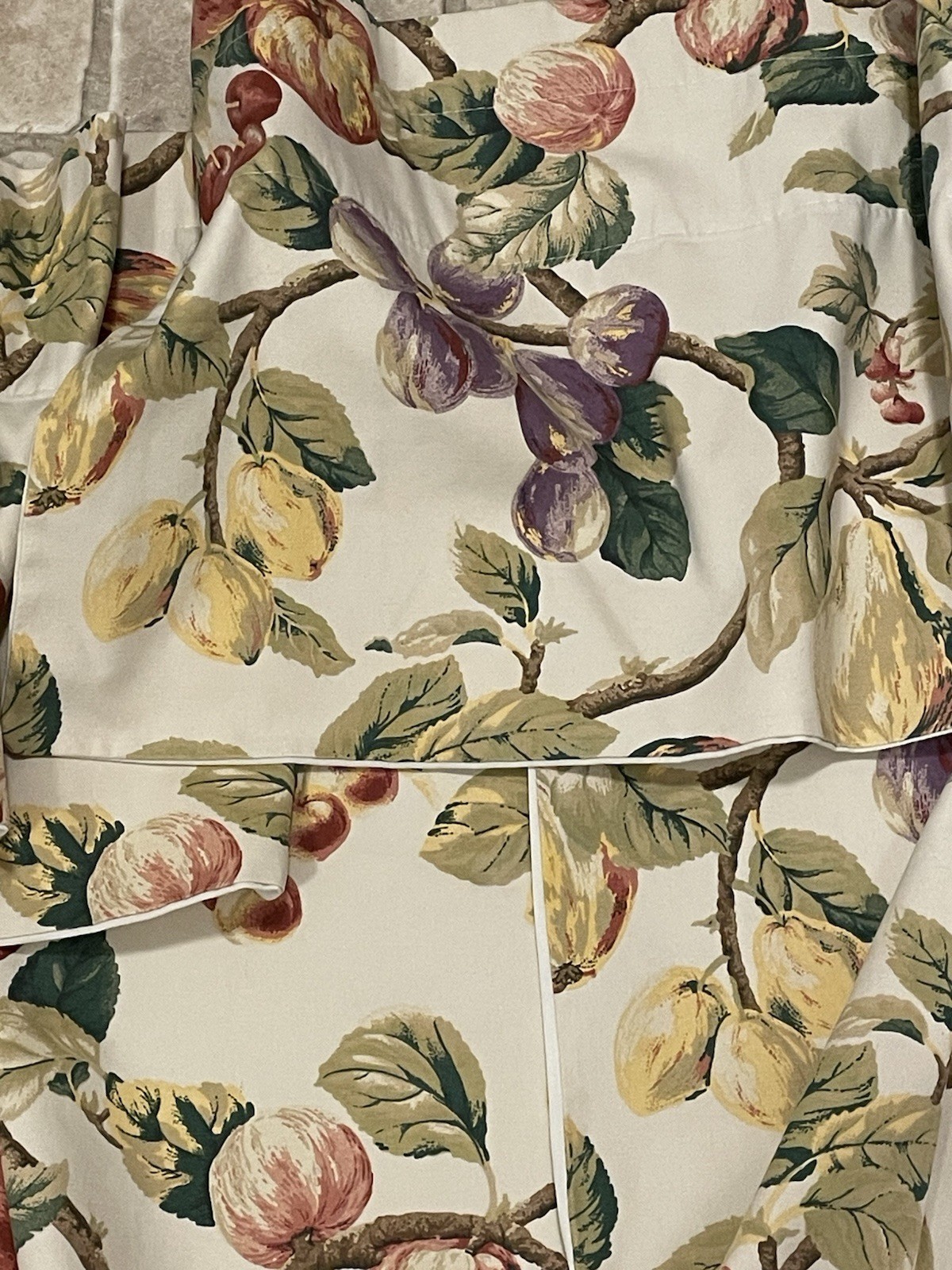 4 Pcs Vintage Country Curtains Valances Swags Summer Orchard By Kaufmann – USA