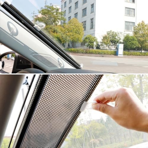 Roller Blinds with Suction Cups Sun Blocking Shades for Windows and Doors
