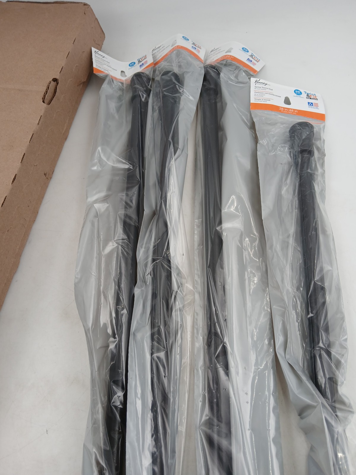 4 Pack Kenney Spring Tension Curtain Rod 28-48in White 7/16in Window Home USA