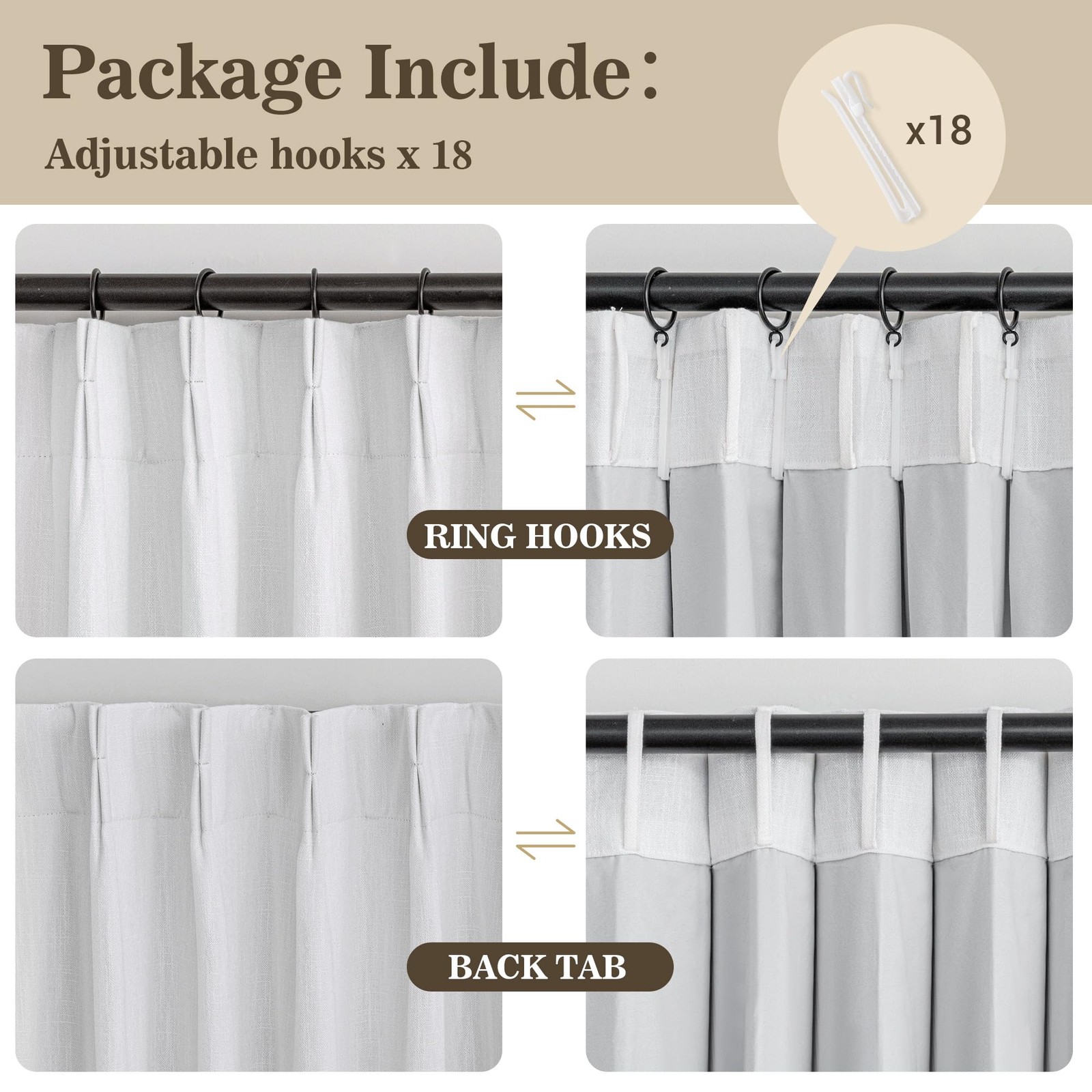 White Blackout Curtains 84 inches Long Pinch Pleated Curtains for Living Room…
