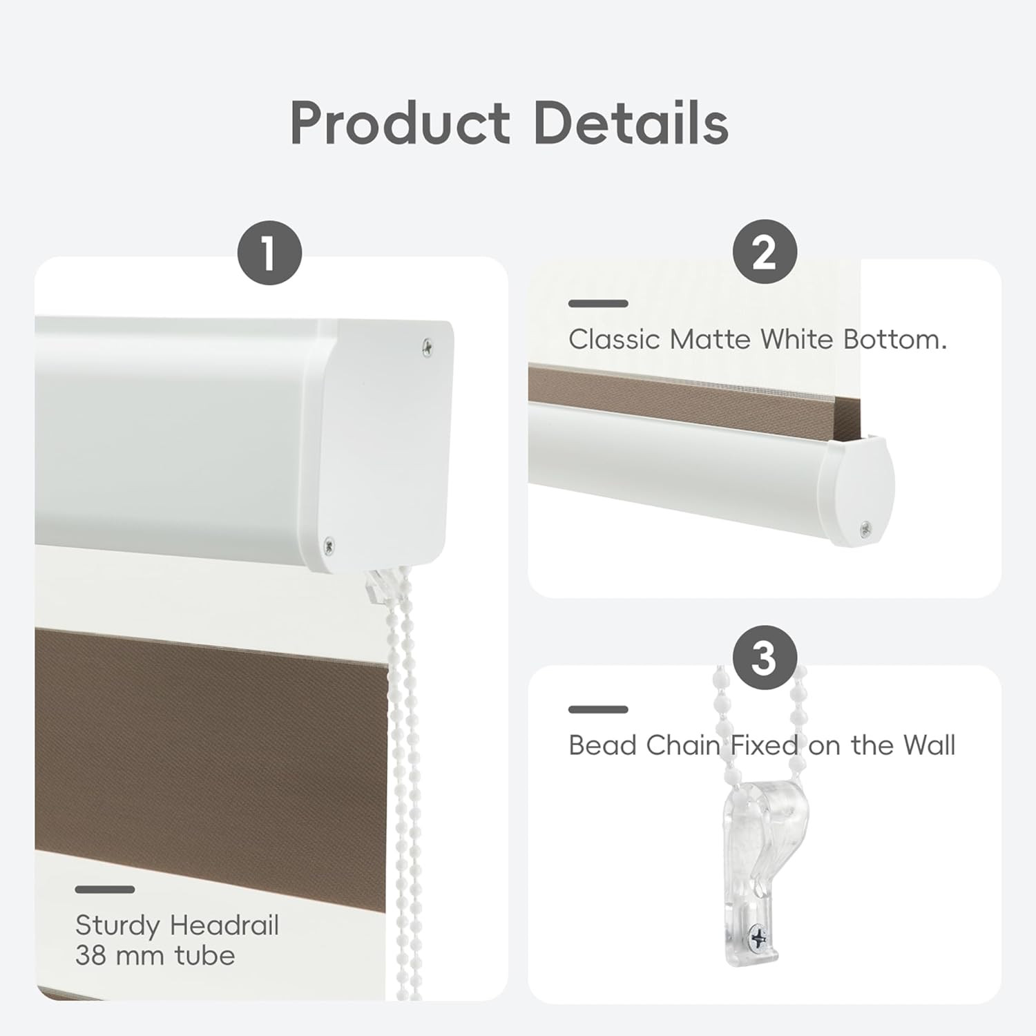 Corded Zebra Blinds – Room Darkening Dual Layer Privacy for Home & Office 39×72