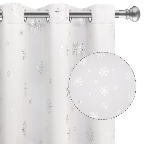 Snowflake Foil Print 52″W x 63″L (Pack of 1) White(silver Foil Print)