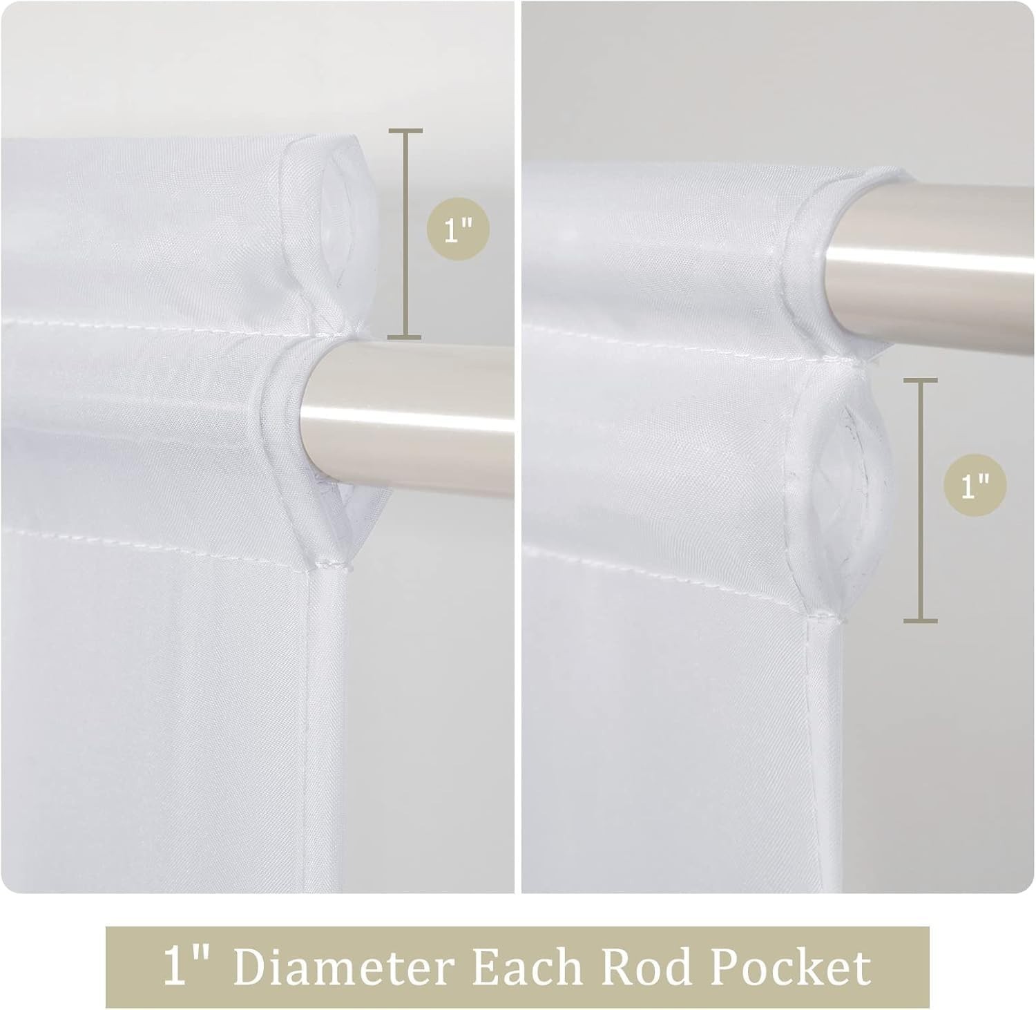 Set of 2 White French Door Sheer Curtains – Elegant Light Filtering Design
