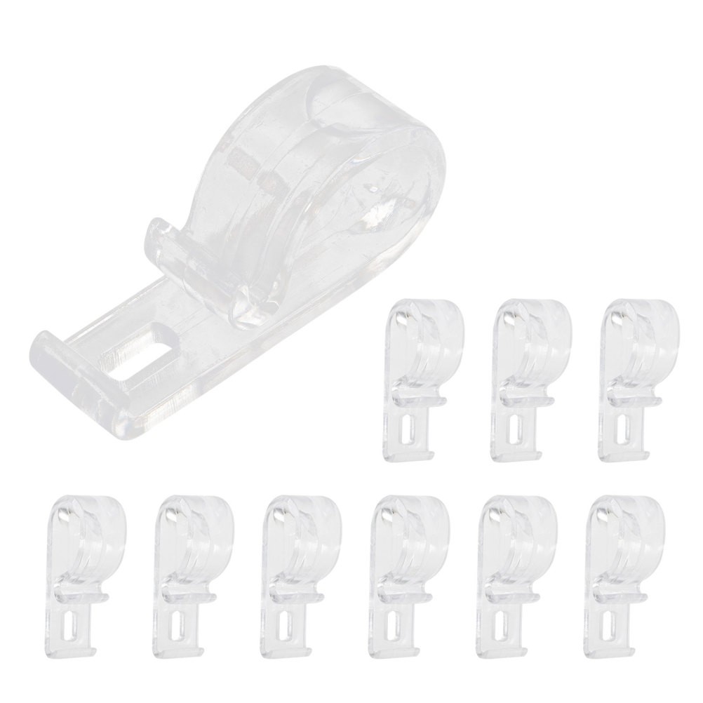 10Pcs Flexible Pom Roller Blind Clips Clear Curtain Hooks for Child Safety