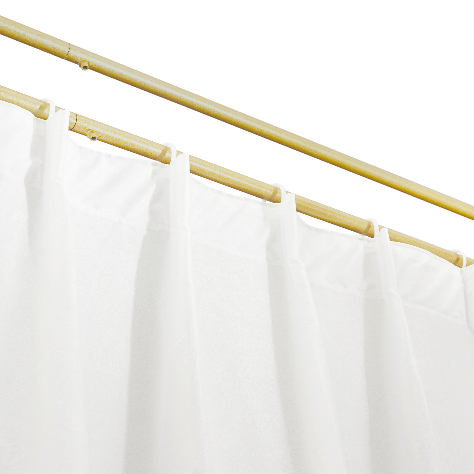 White Partition Curtain With U-Shape Tube Privacy Partition Curtain Room Divider