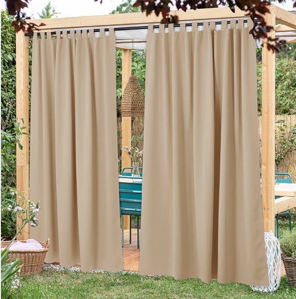 NICETOWN Outdoor Curtainss for Patio Waterproof Biscotti Beige 108 x 84 (B2-CL)