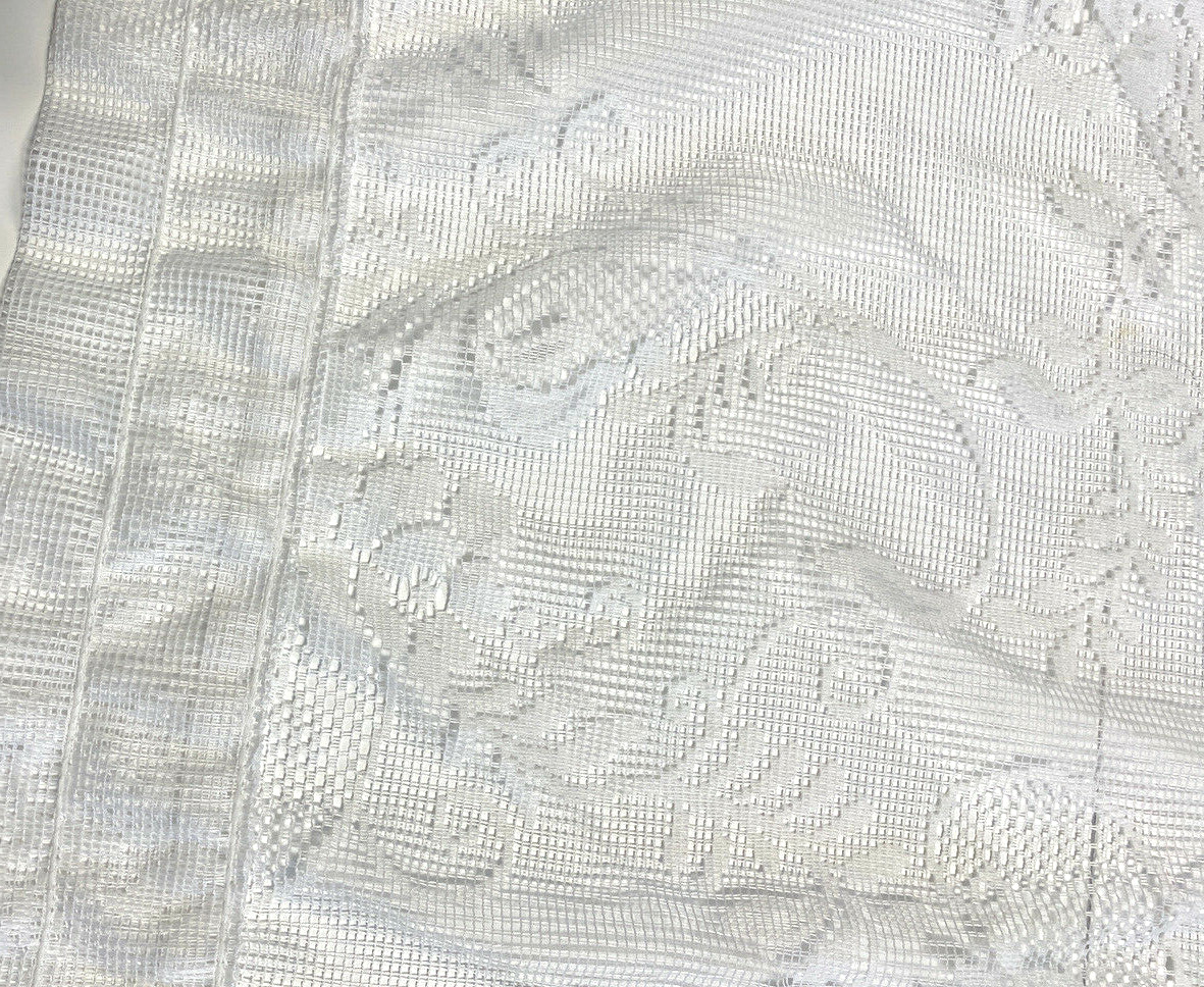 1 Vintage Lace Delicate Curtain Panel Valance Fancy Sheer Lacy Victorian Short