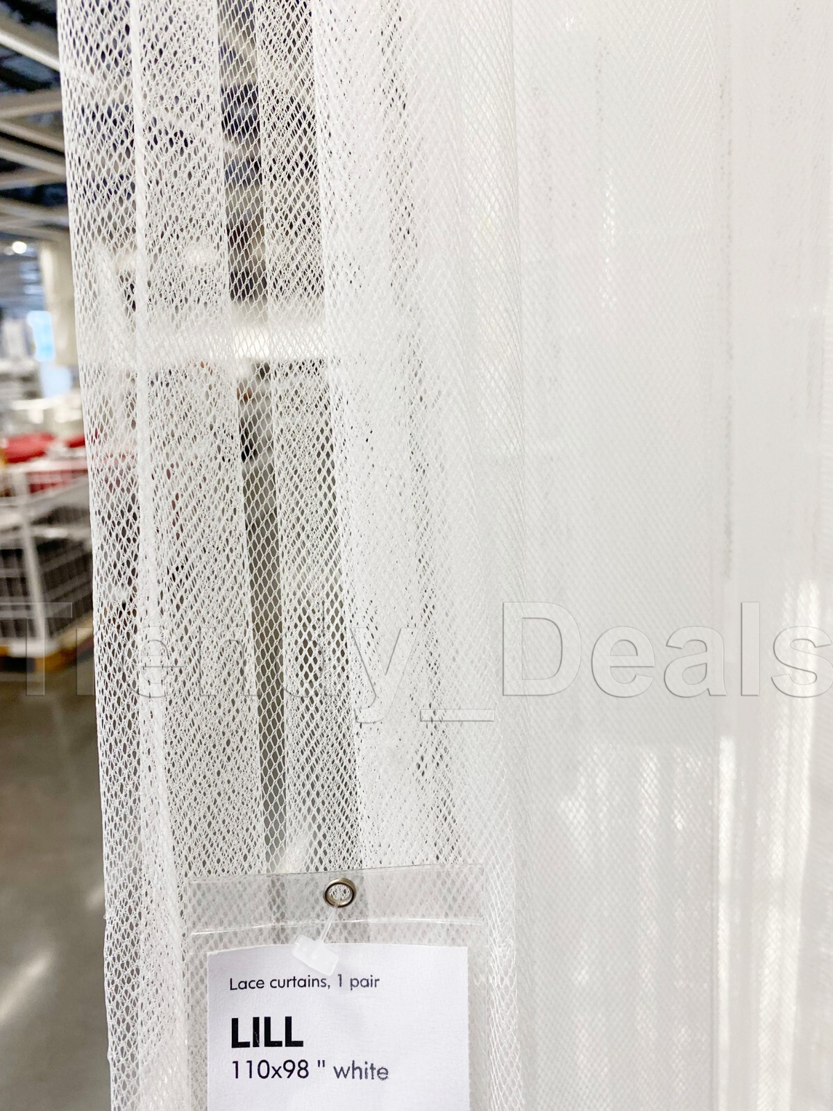 Ikea LILL Sheer Mesh White Canopy Drapes Curtains 2 Panels (1 Pair) 110″ x 98″