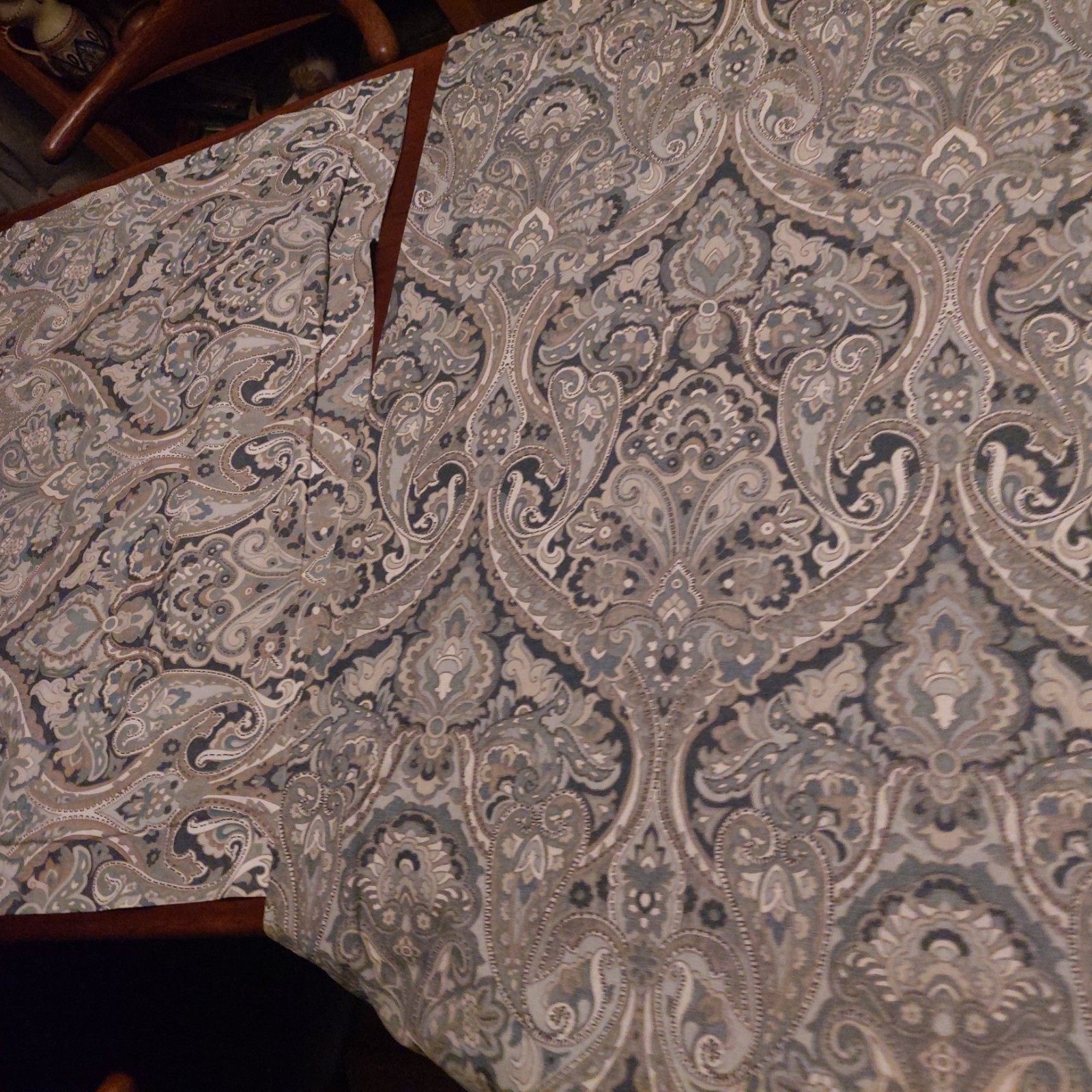 POTTERY BARN Mackenna Paisley Curtain Panel Linen/Cotton 50×80 1 Panel W Sham