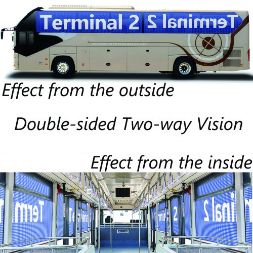 54in x 165ft，Two Way Vision Window Graphic Vinyl（Double Sided）50% Transmittance
