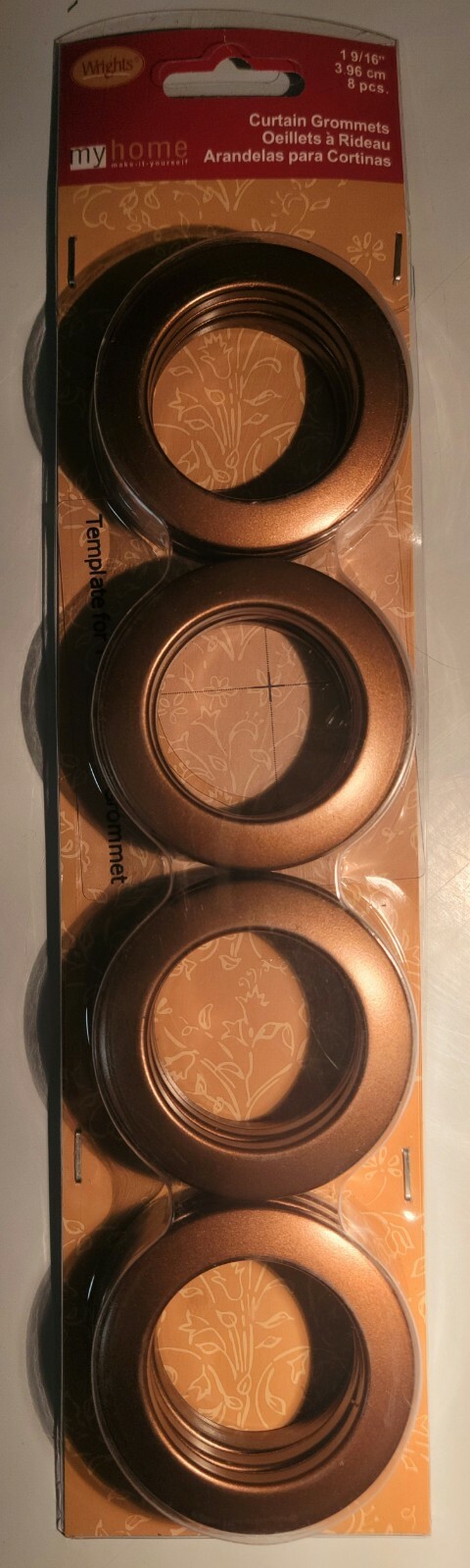 Wrights 1 9/16″ Inside Diameter Curtain Grommets Bronze 8 pcs. New
