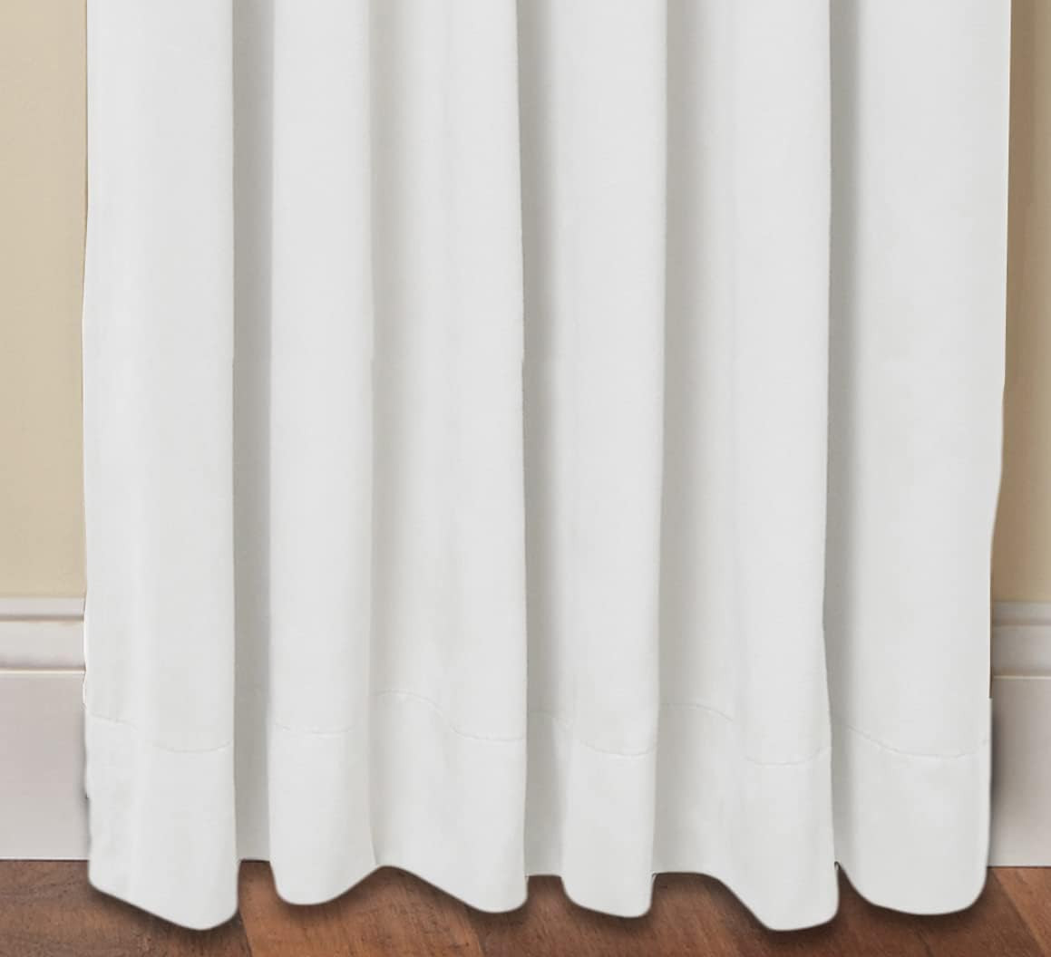 White Curtain Window Panel Drapes – Set of 2 – Thick Cotton Duck F