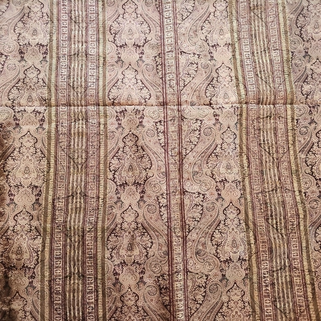 2 Croscill Tangier Paisley Damask Curtain Panels Gold Brown Lined 40×86 Weighted