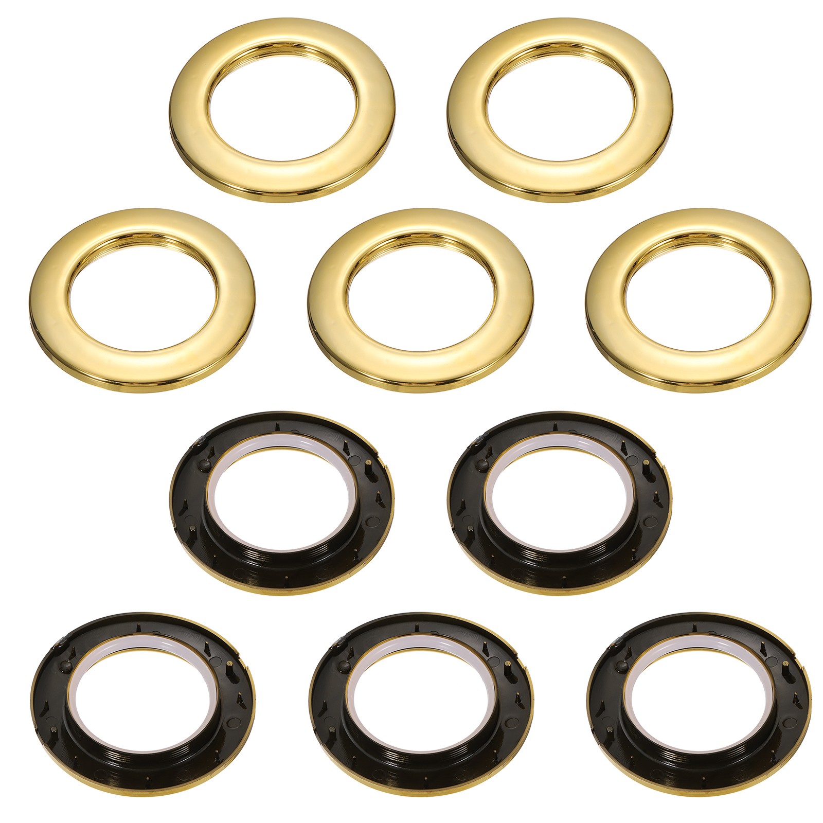 10 Pack Curtain Grommets, Bright Gold Curtain Eyelet Rings