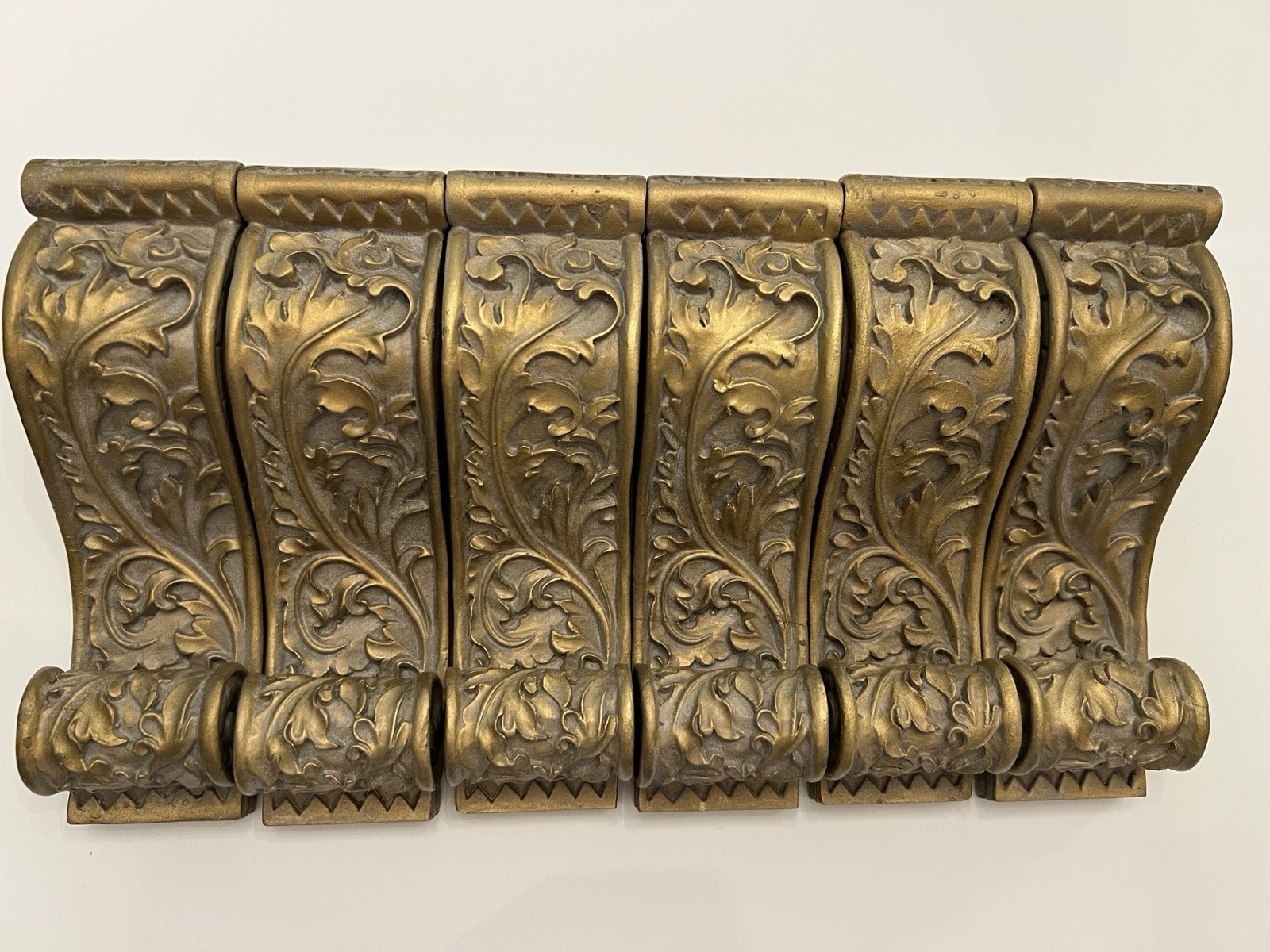 VTG Home Interiors Gold Gray Drapery Sconces Set of 3 Rod Holders Scroll Corbels