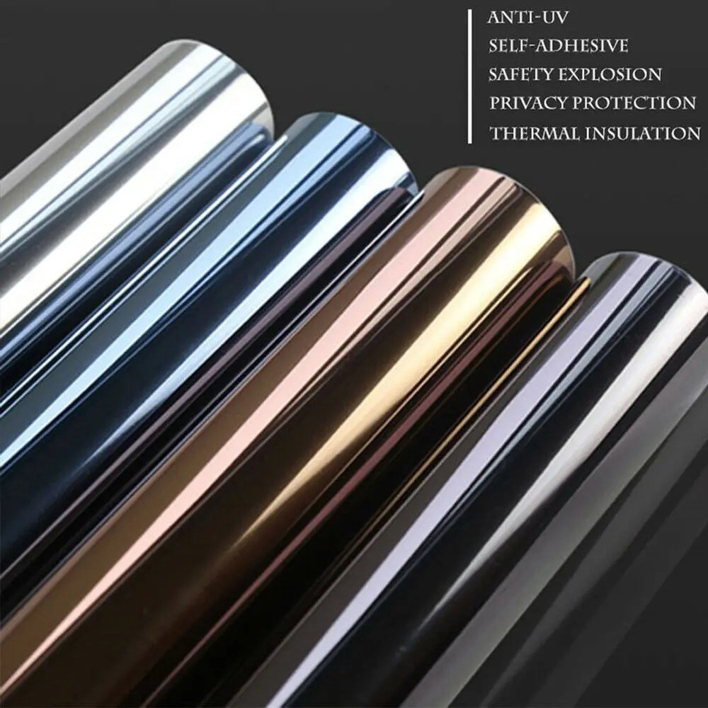 One Way Mirror Window Film Heat UV Reflective Privacy Tint Foil For Home Office