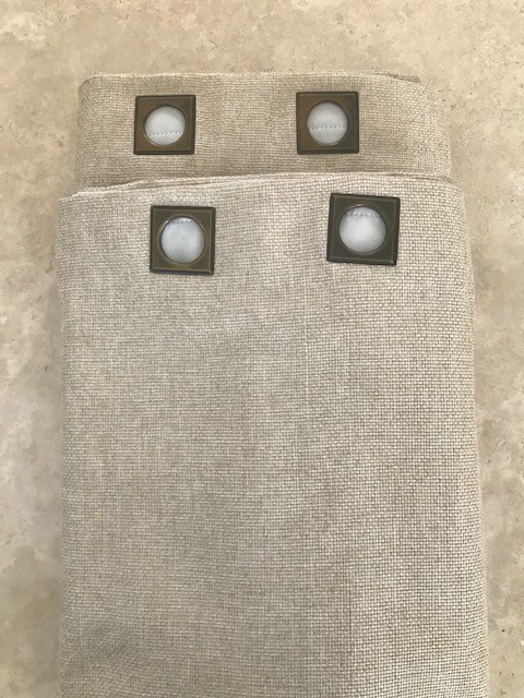 Beige Tan Linen-look Curtains – 2 Grommet Panels 52 x 94 w/ 2 Sheer Drapes FREE