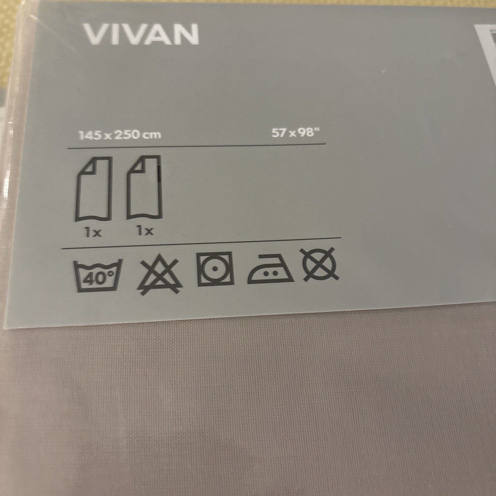 2 set New Ikea Vivan tan/khaki Curtains 2 Panel Rod Pocket Drapery 57″w x 98.5″