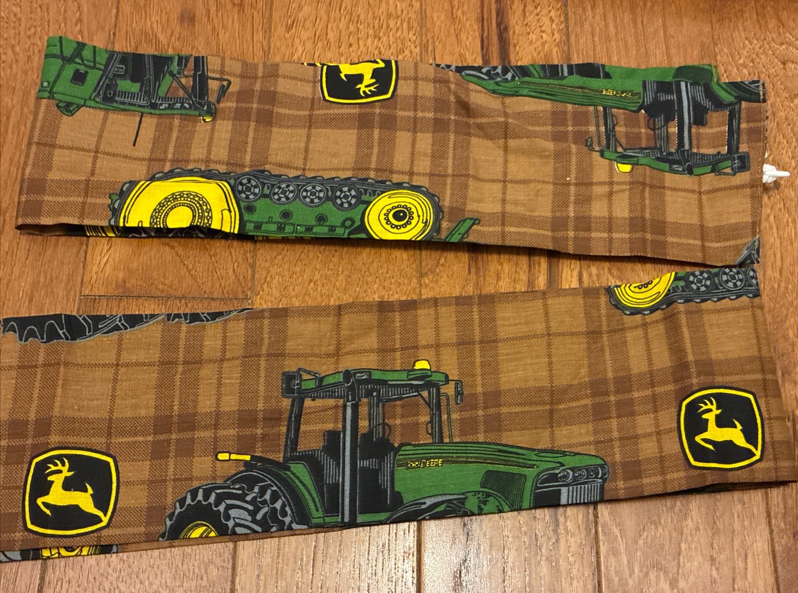 John Deere Curtain Panel Tie Back Set 40” X 66” 4pc Lot Green Brown Tractor NWOT