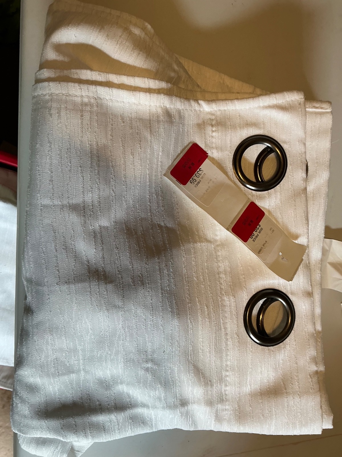 White curtain Panels 37inx109in