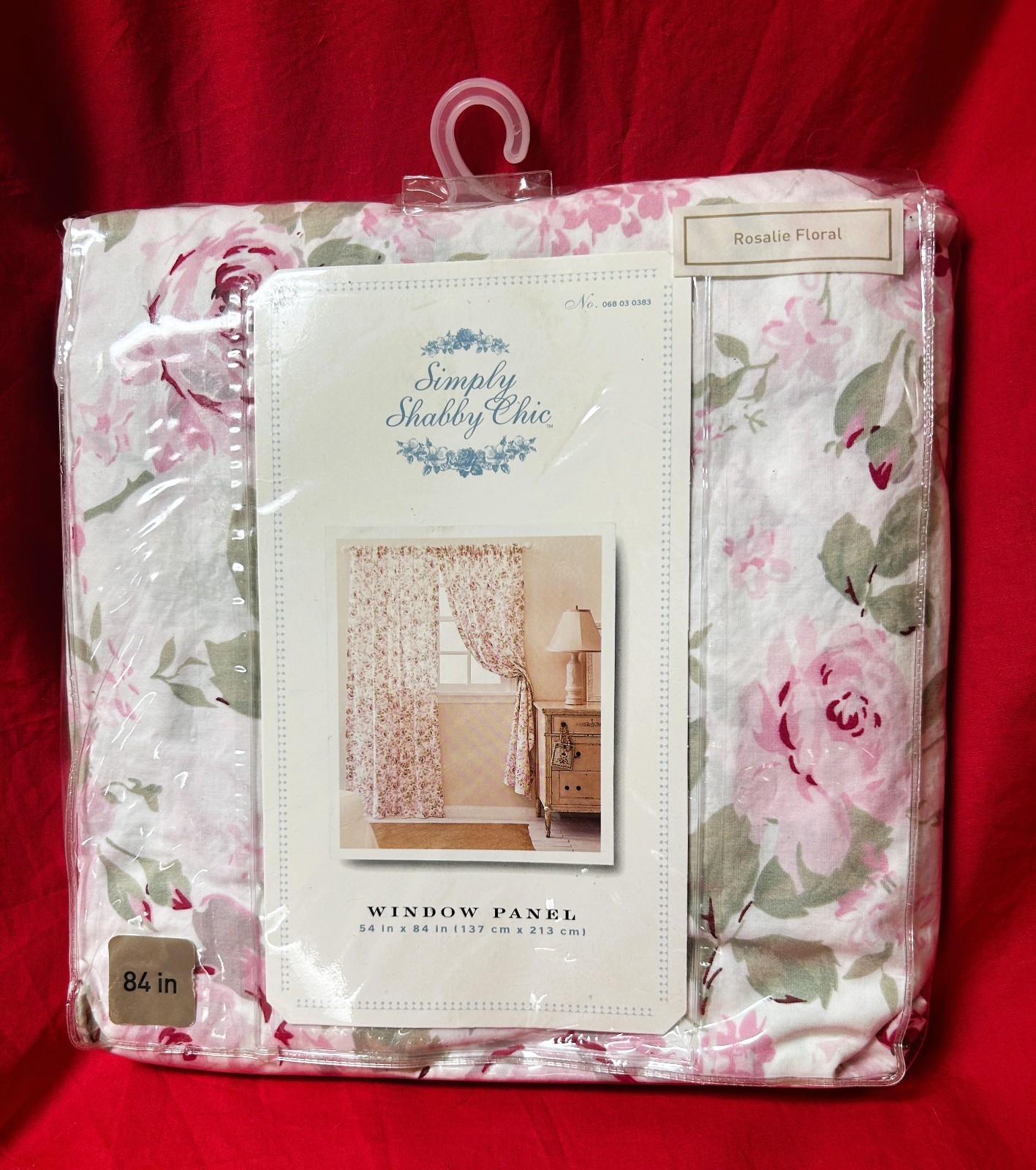 Simply Shabby Chic Rachel Ashwell Pink Rose Window drape Curtain Panel 54″ x 84″