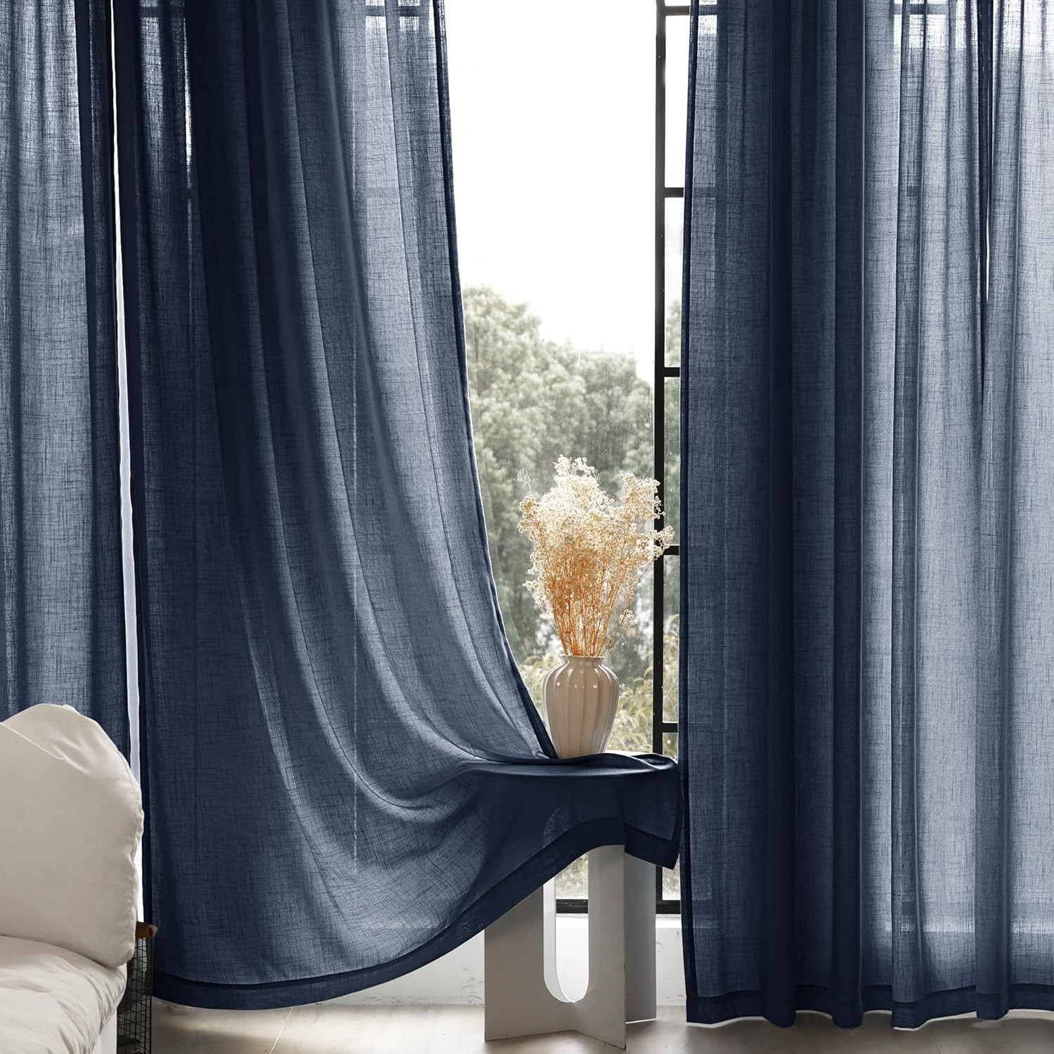 Navy blue curtains, suitable for bedrooms, indigo blue curtain panels