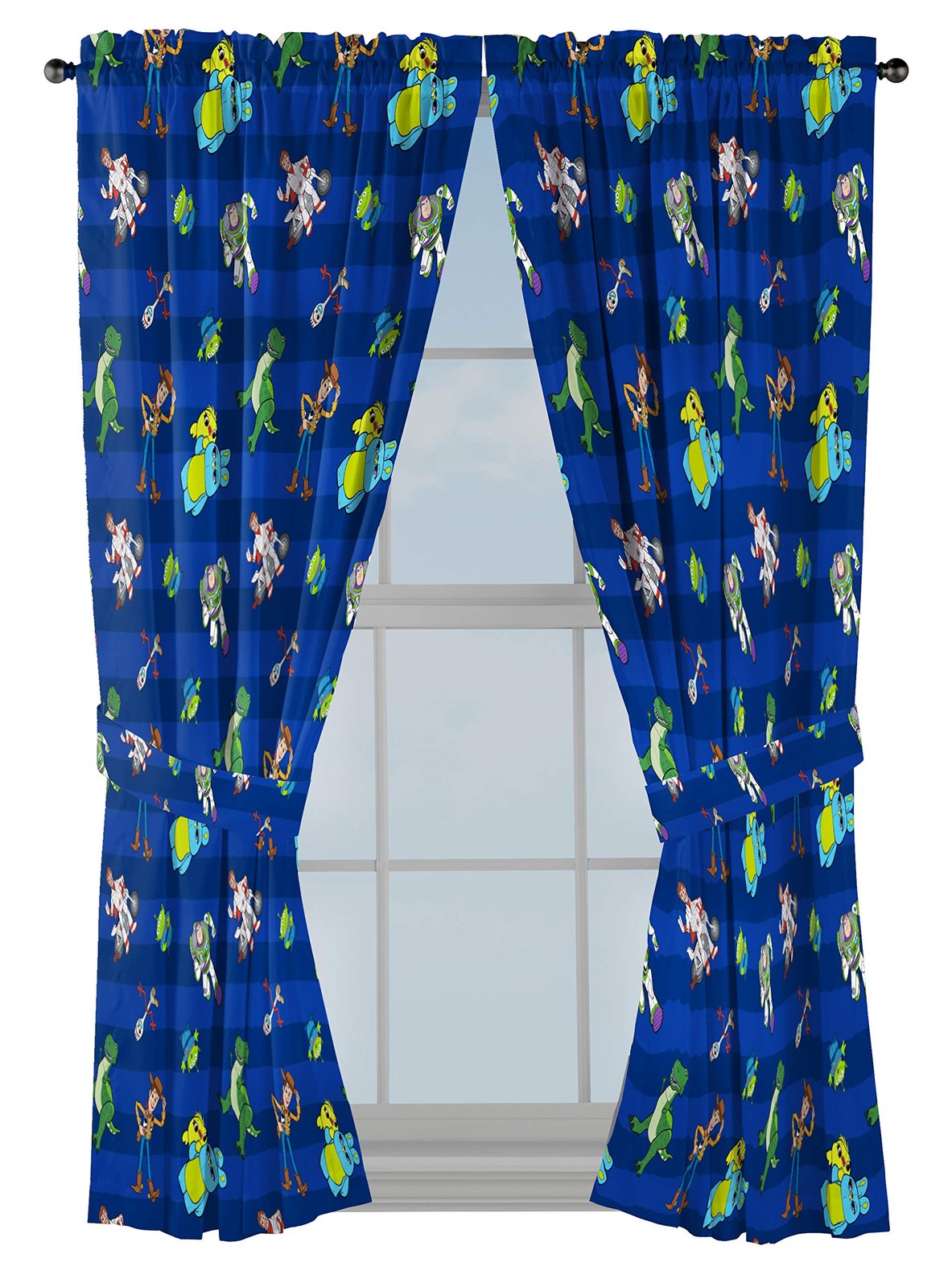 Kids Window Drapes – 4 Piece Curtain Set Includes 2 Tiebacks, Beautiful Beddi…