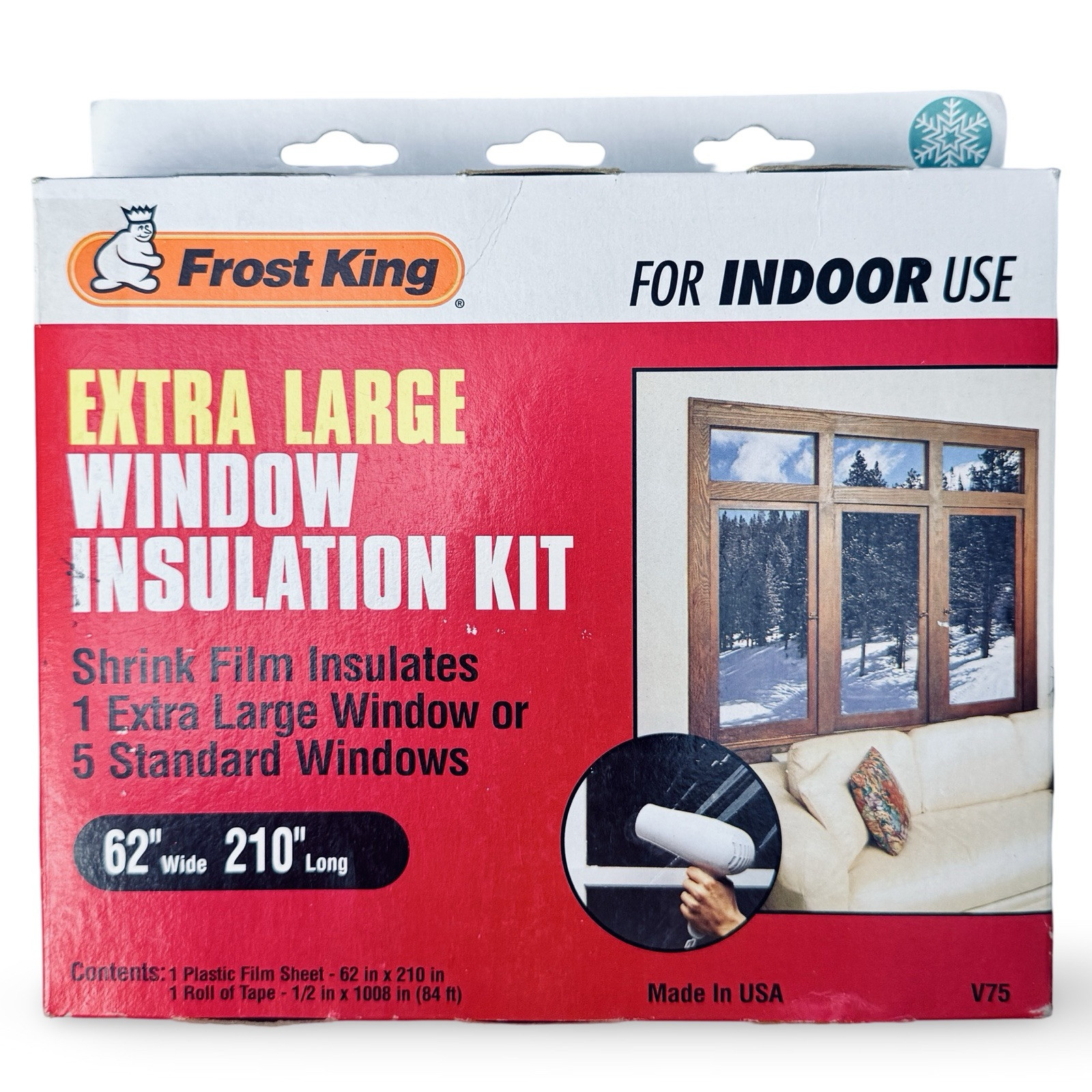Frost King V75h Window Insulation Kit, Extra Large, 62″ X 210″ Box Unopened New