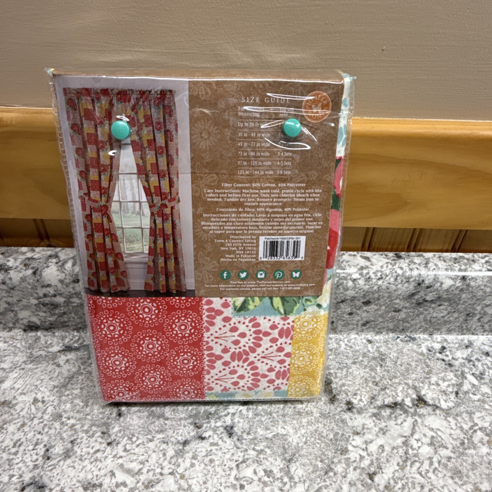 Pioneer Woman Patchwork Curtains Panel Pair Large Window