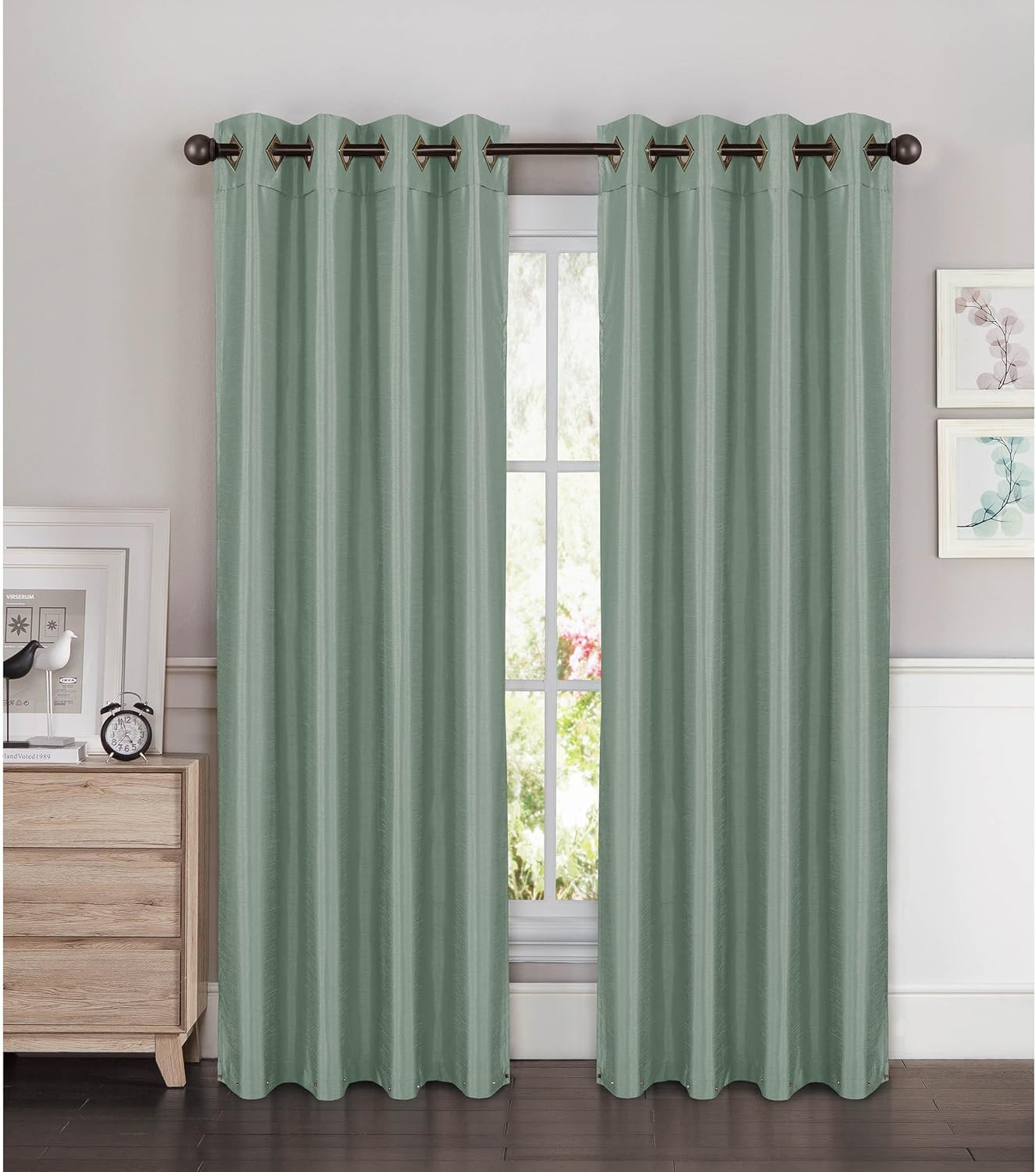 Kim Faux Silk Extra Wide 108 In. X 84 In. Grommet Curtain Panel Pair, Splash Blu