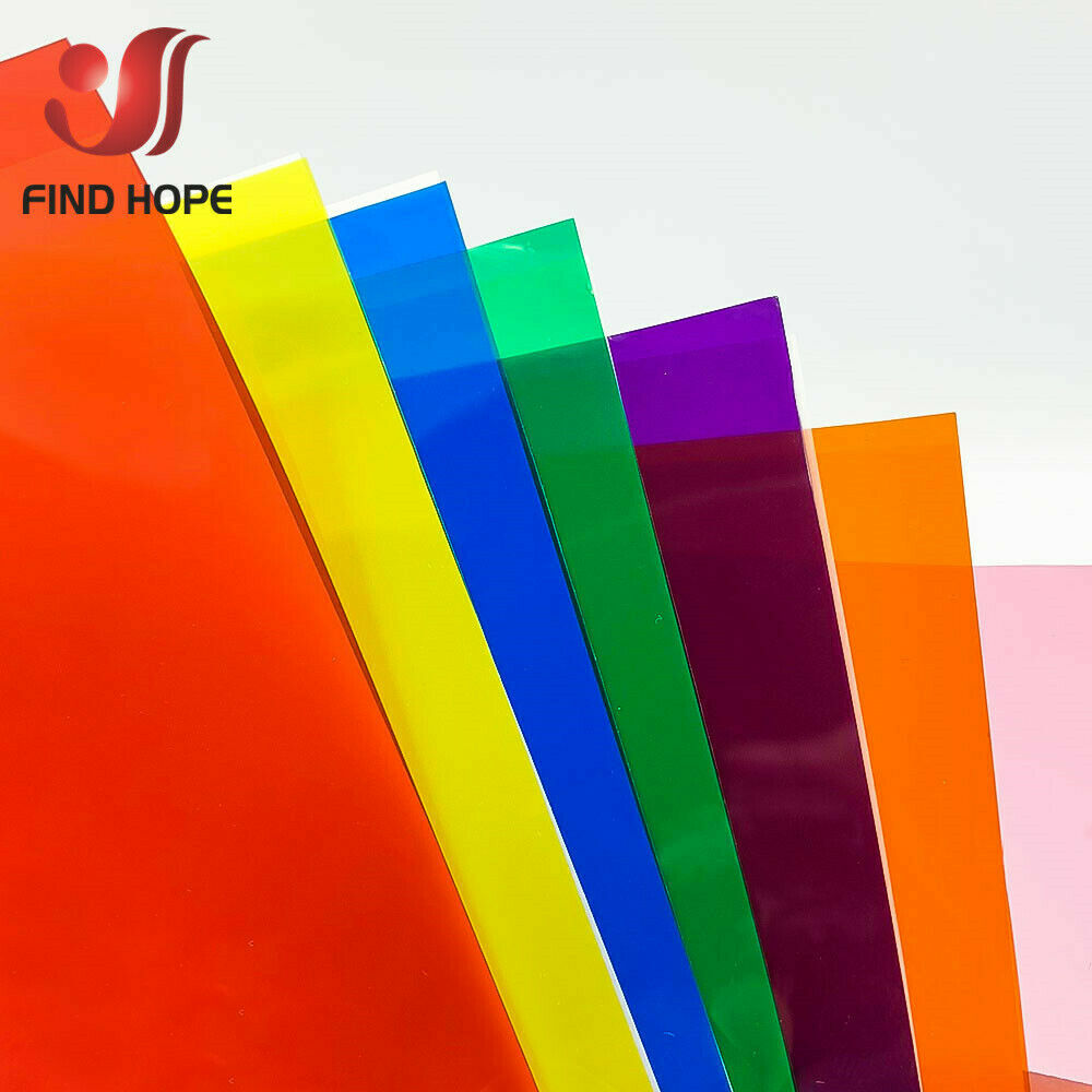 7pcs Pack MULTI COLOR TRANSPARENT WINDOW FILM STAINED GLASS SELF ADHESIVE VINYL