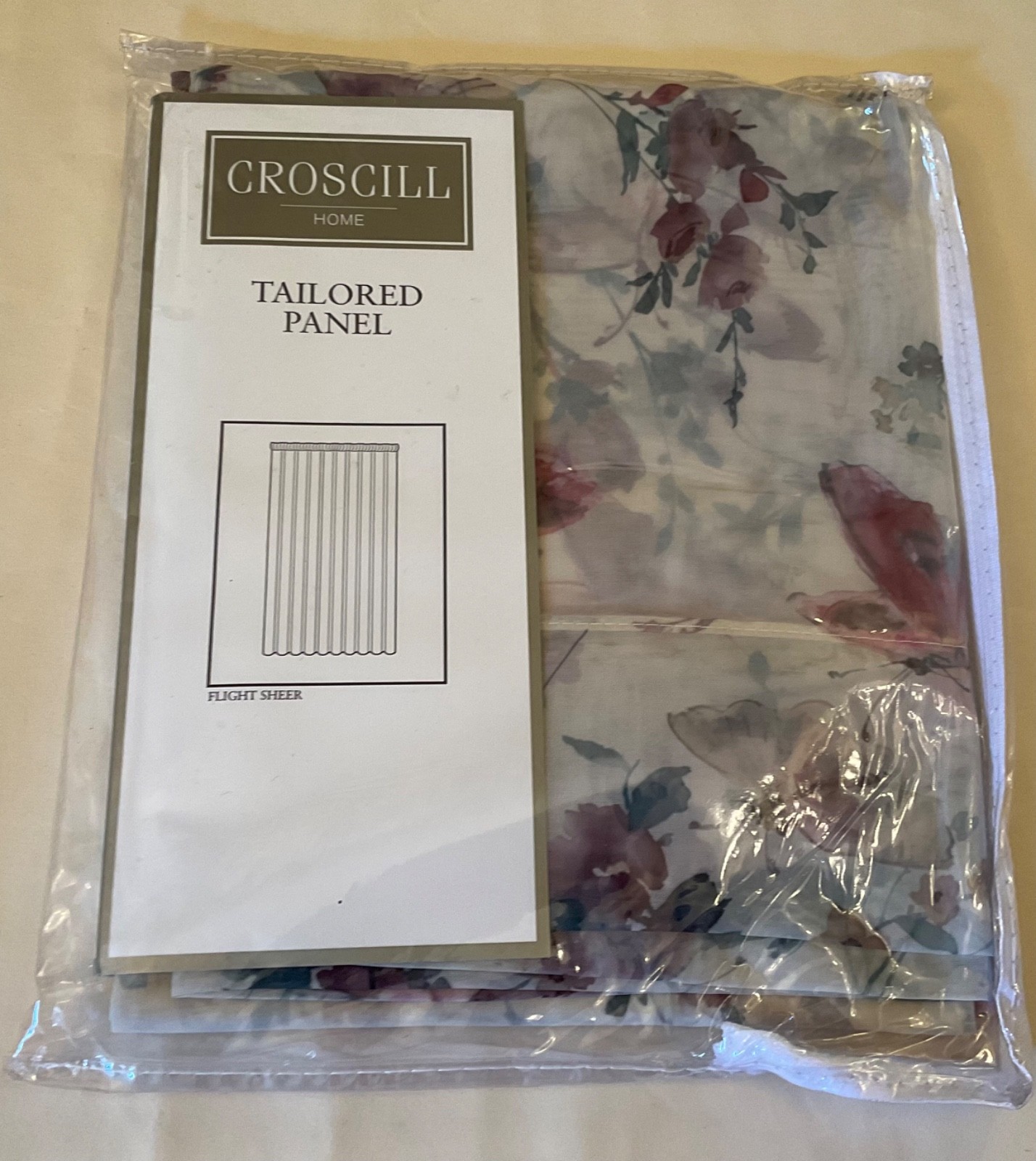 New In Package! Croscill Home Flight Sheer Tailored Window Panel 59” W x 84” L