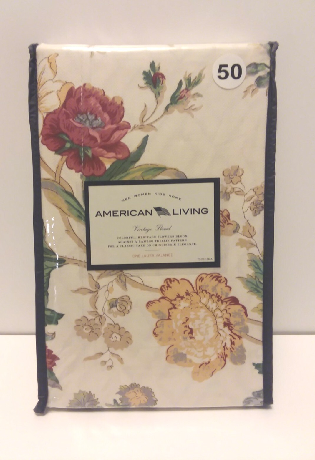 AMERICAN LIVING Fabric LAURA VALANCE VINTAGE FLORAL (1) 78″x 15″
