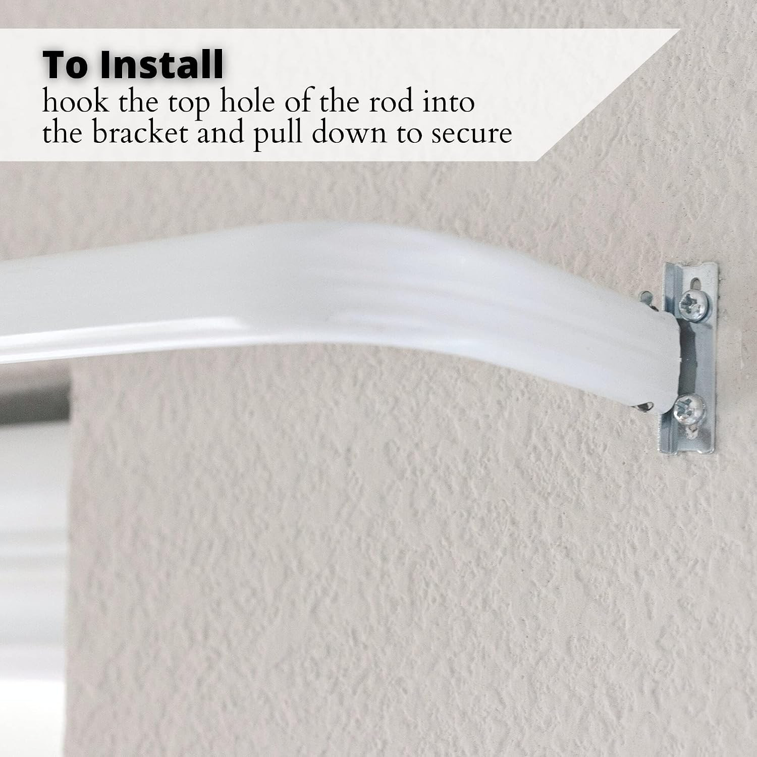 Heavy Duty Single Standard Adjustable Curtain Rod Hardware Included(White, 66″-1