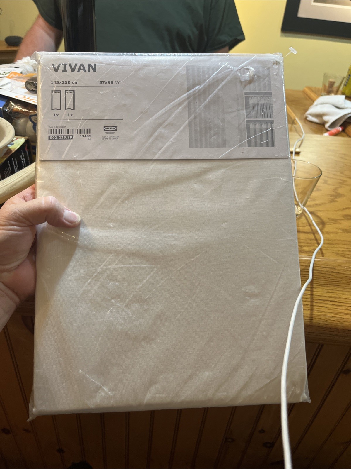 Ikea VIVAN White Curtain Panel NEW 57 x 98.5″ New Sealed