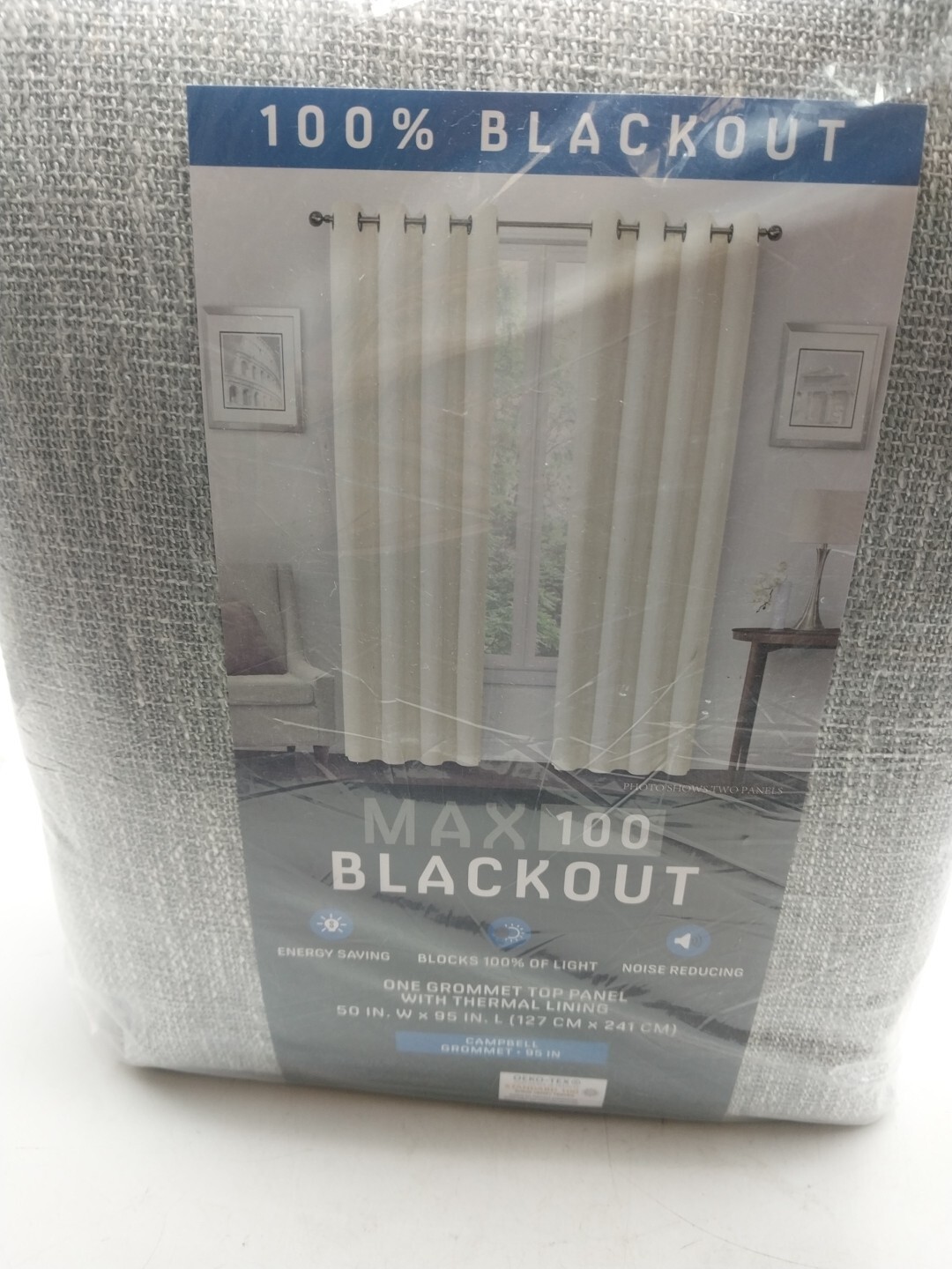 Eclipse Max 100 Blackout Grommet Top Panel Curtain 50 x 95in Gray