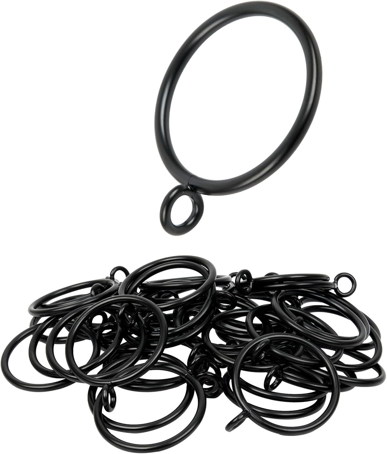 Curtain Rings with Eyelets, 48 Pack Metal Drapery Rings for Pinch Pleat Curtains