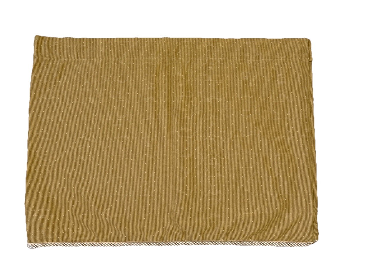 Custom High End Valance Short Curtain 1 Tan Brown Faille Striped Lined Border