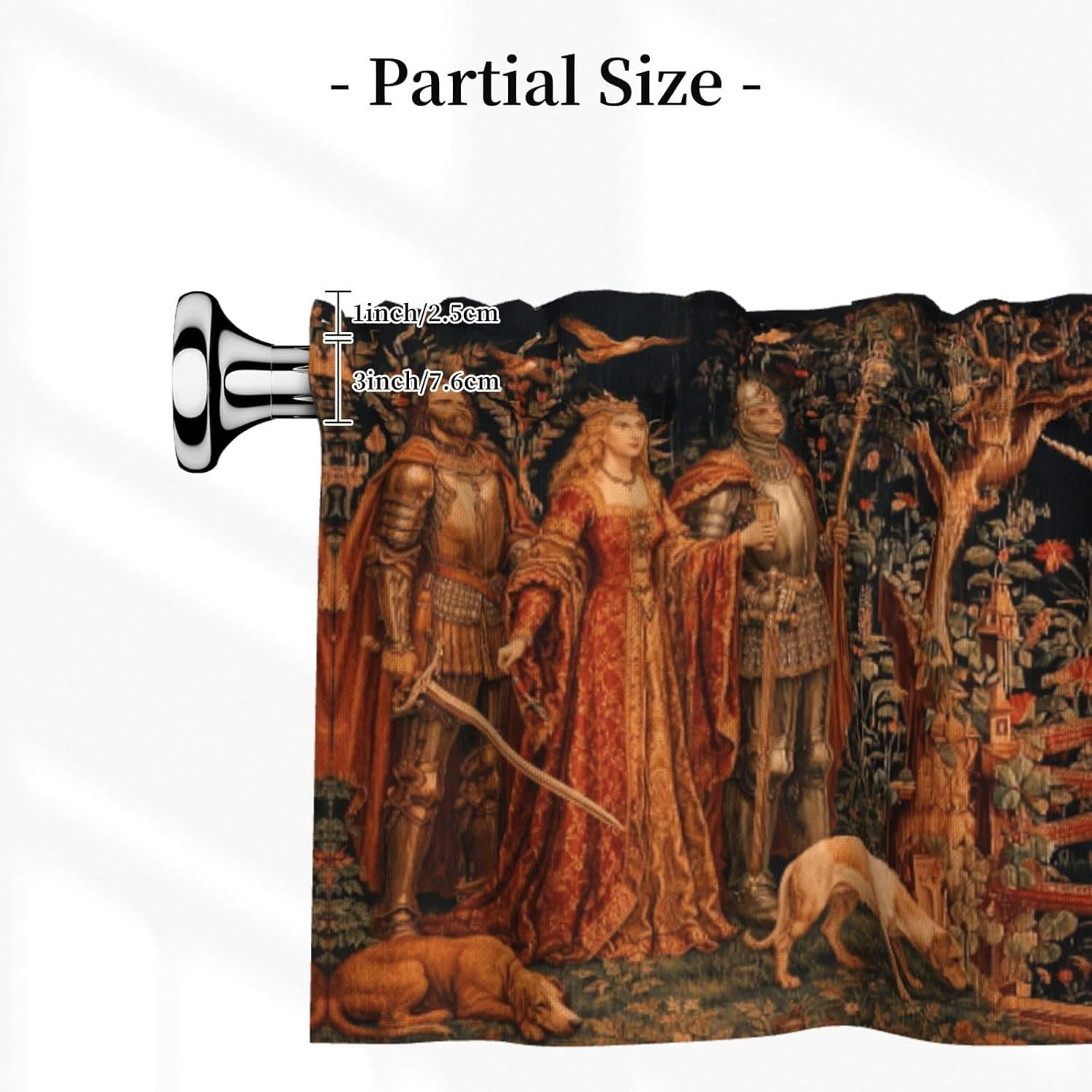 Medieval Tapestry Curtain Valance 54X18 Inches Window Treatment Rod Pocket Valan